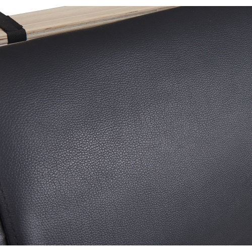 Full Size Upholstered Faux Leather Platform Bed With LED Light Bed Frame With Slatted - Black - Image 6